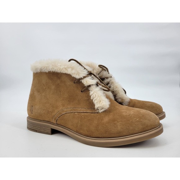Hush Puppies Bailey Faux Fur Chukka Ankle Boot Bootie Tan Camel 7.5 - Picture 1 of 10